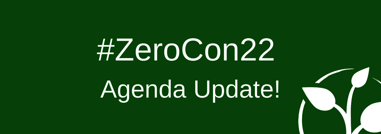 Zero Project Logo and text reading "#ZeroCon22 Agenda Update"